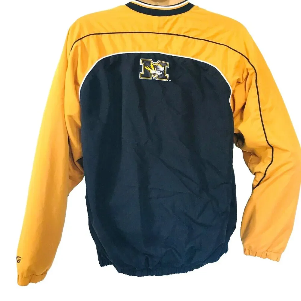 Missouri Tigers Vtg Pullover Jacket Spellout S Men M L Women Black Gold 58 Sport